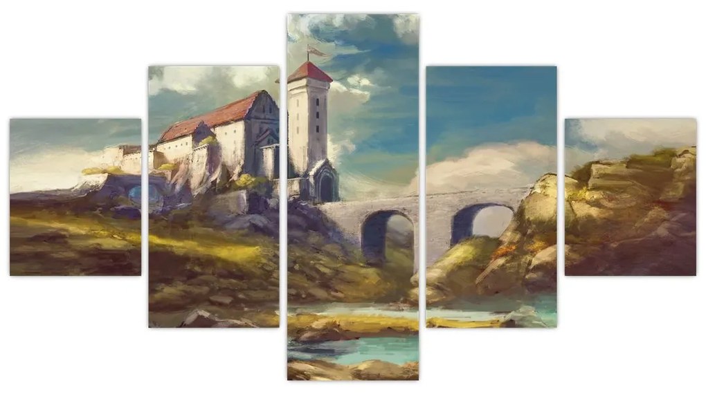 Obraz - Średniowieczny zamek (125x70 cm)