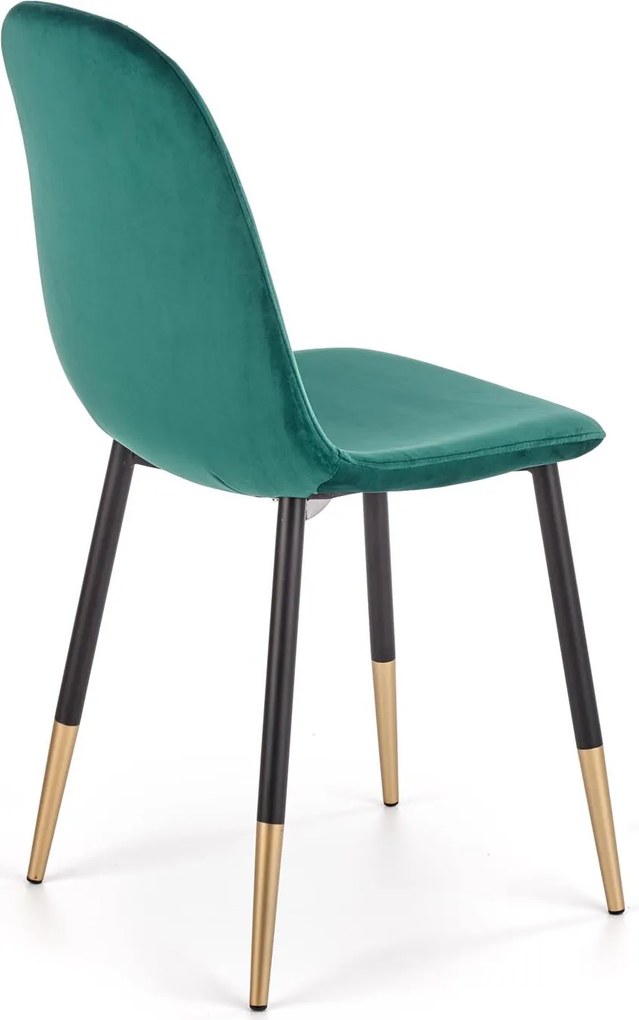 Tapicerowane krzesło z elementami w kolorze złota K379