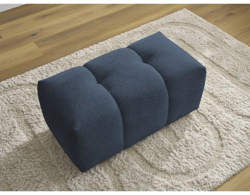 Niebieski podnóżek z tkaniny szenilowej Roxelane – Bobochic Paris