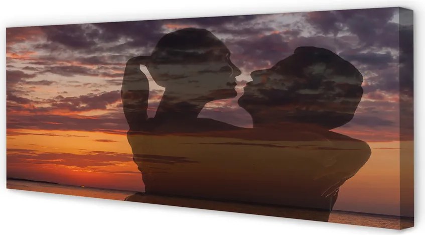 Duży obraz na płótnie Ludzie nad Brzegiem Morza