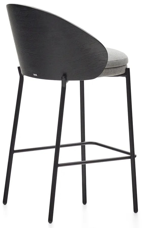Czarno-szary hoker (wysokość siedziska 65 cm) Eamy – Kave Home