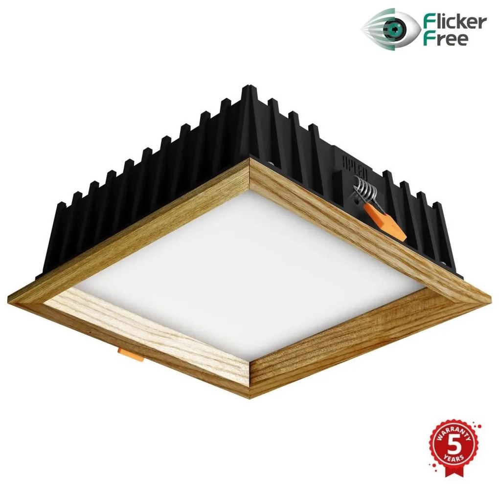 APLED - LED Oświetlenie SQUARE WOODLINE LED/12W/230V 4000K 17x17 cm popiół solidne drewno