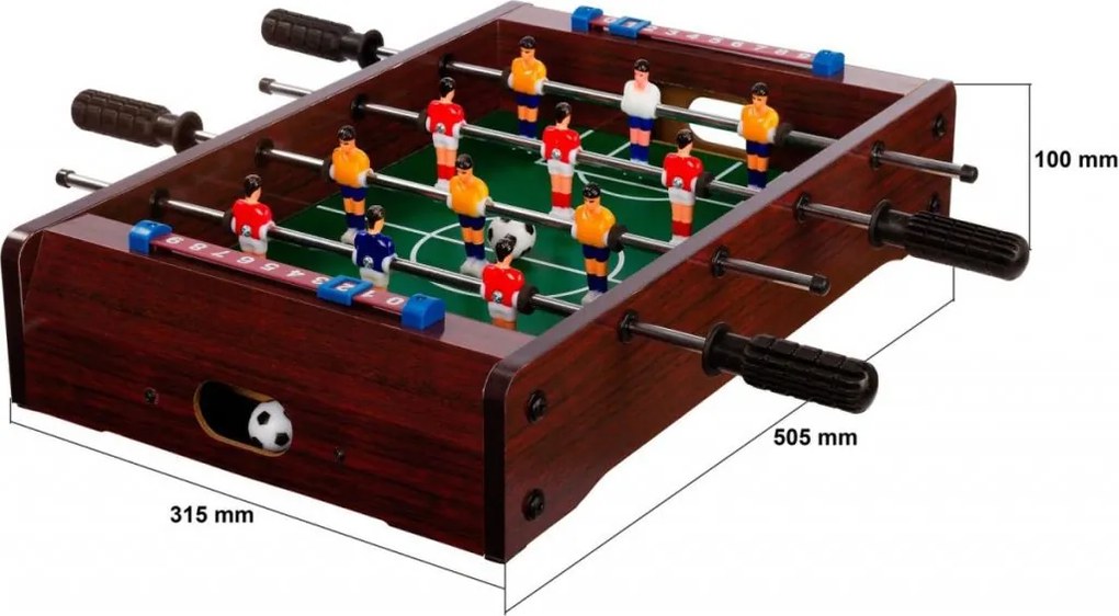 Mini piłkarzyki stołowe z 51 x 31 x 8 cm - ciemne