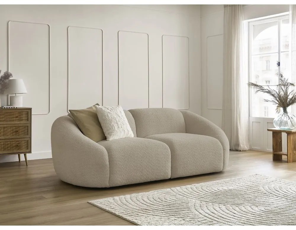 Beżowa sofa z materiału bouclé 230 cm Tina – Bobochic Paris
