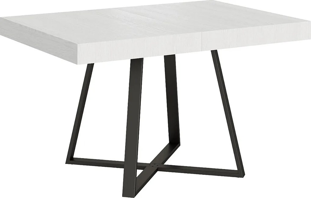 Stół rozkładany 130/234x90 cm Abbraccio frassino biała nogi antracytowe