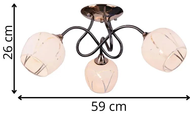 Złoty klasyczny żyrandol trzyramienny - A268 A1-S99