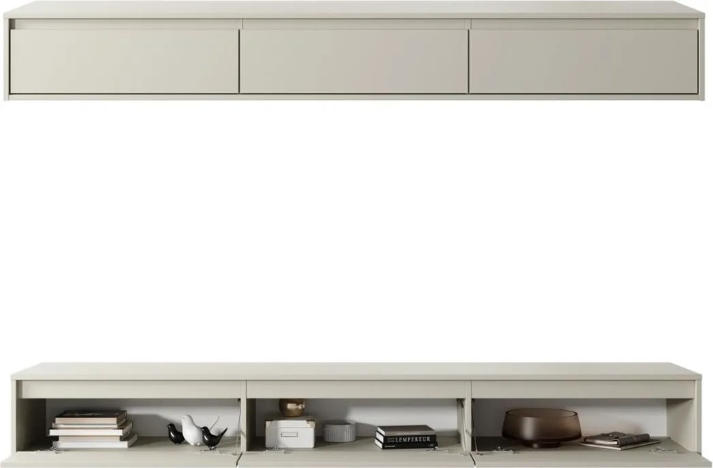 Kaszmirowa szafka RTV Silk szer. 200 cm, wisząca