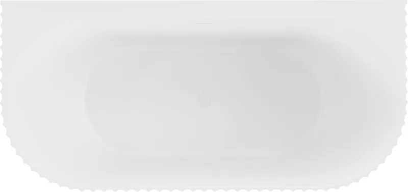 Mexen Sella wanna wolnostojąca przyścienna ryflowana 150 x 75 cm, biała mat, przelew biały - 52711507501-20