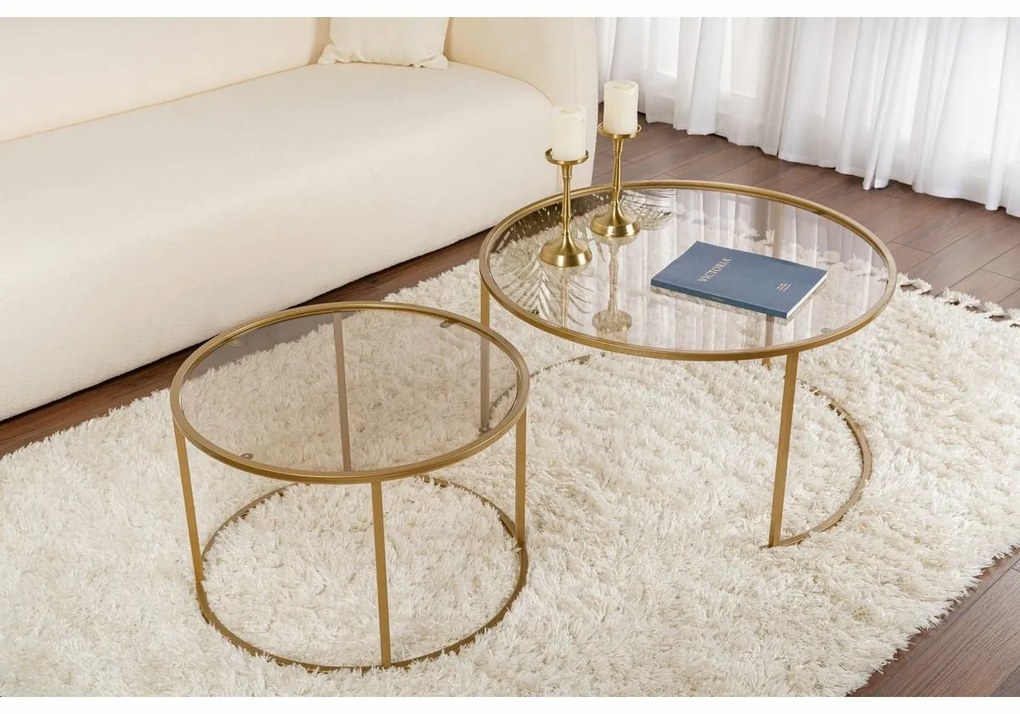 Zestaw stolików konferencyjnych Aurum Gold and Bronze 80 cm, 2 szt.