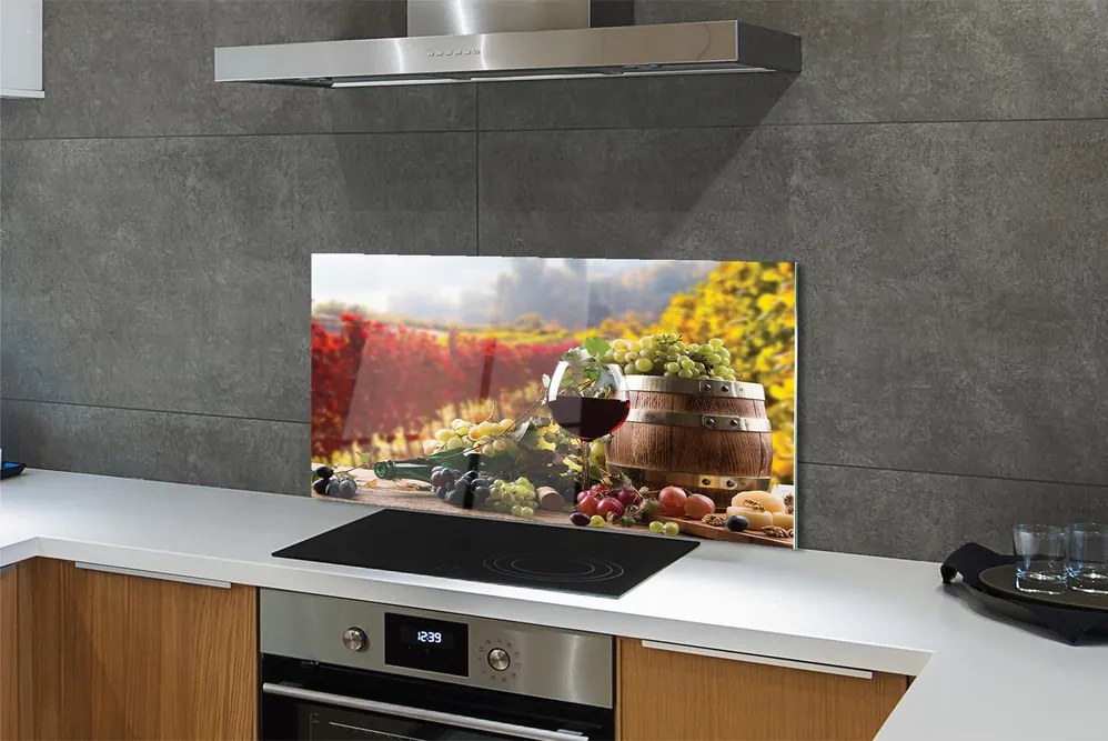 Szklany Panel Jesienny Wieczór przy Winie