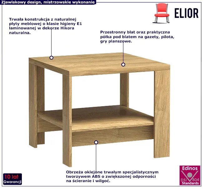 Stolik kawowy hikora naturalna - Karla 18X