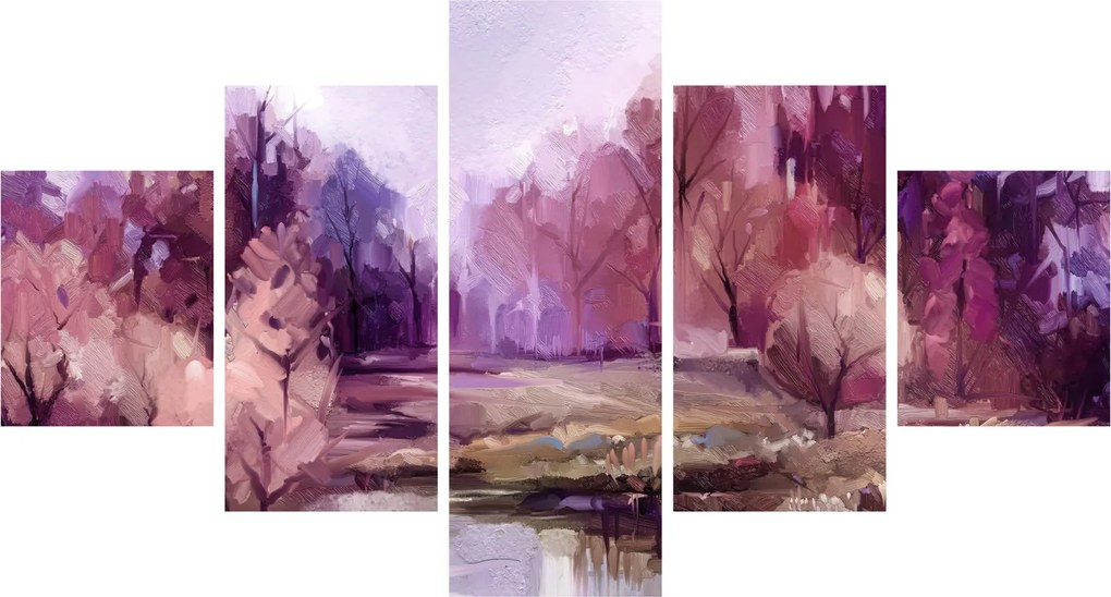 Obraz - Malarstwo pejzażowe jesienne (125x70 cm)