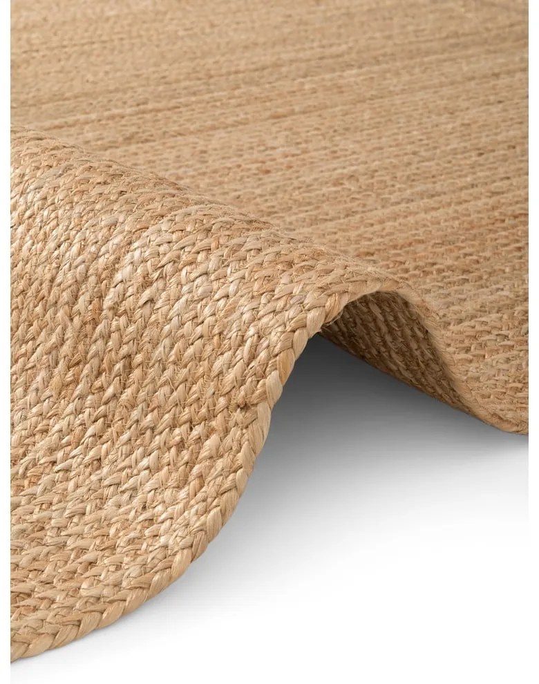 Chodnik z juty dwustronny/tkany ręcznie w naturalnym kolorze 80x200 cm Juno – Hanse Home
