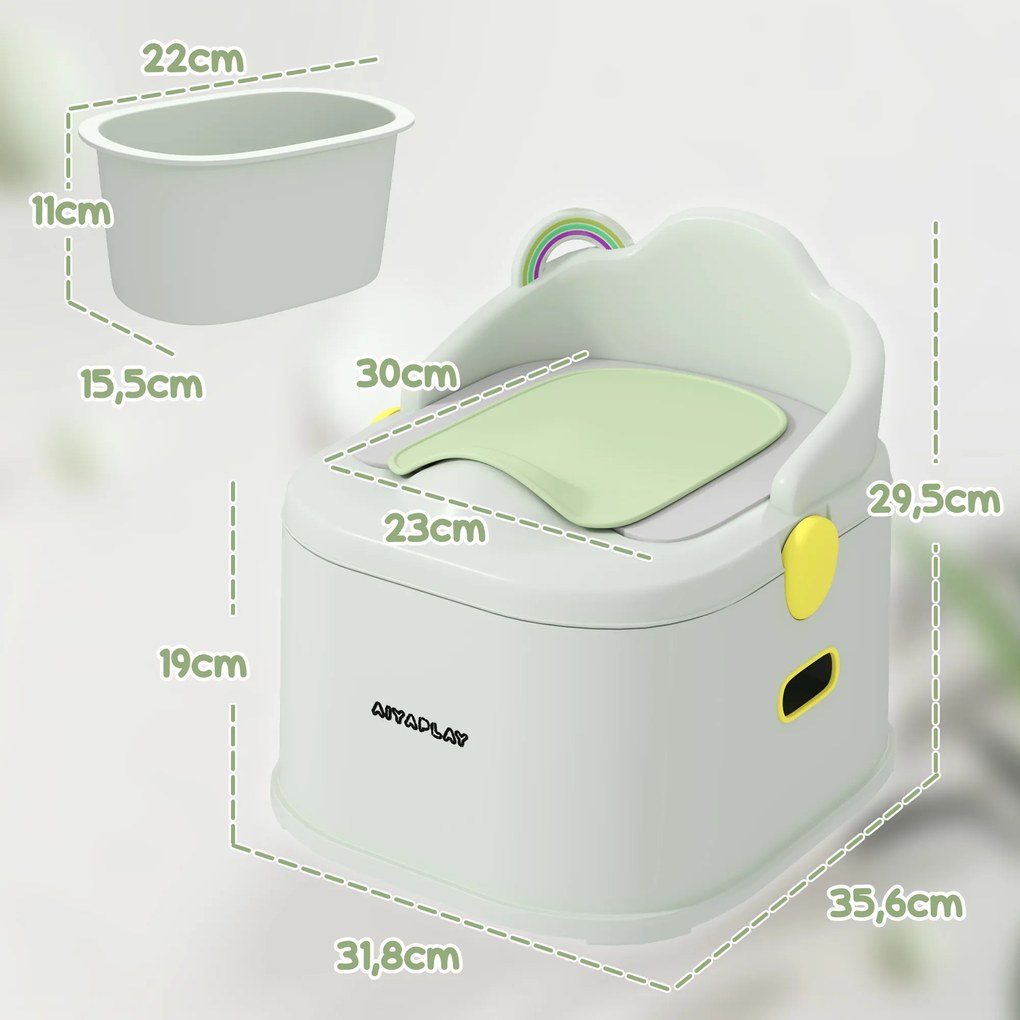 AIYAPLAY Nocnik dla dzieci 3-w-1, zdejmowany nakładka, siedzisko z ekoskóry, do 50 kg, Szary