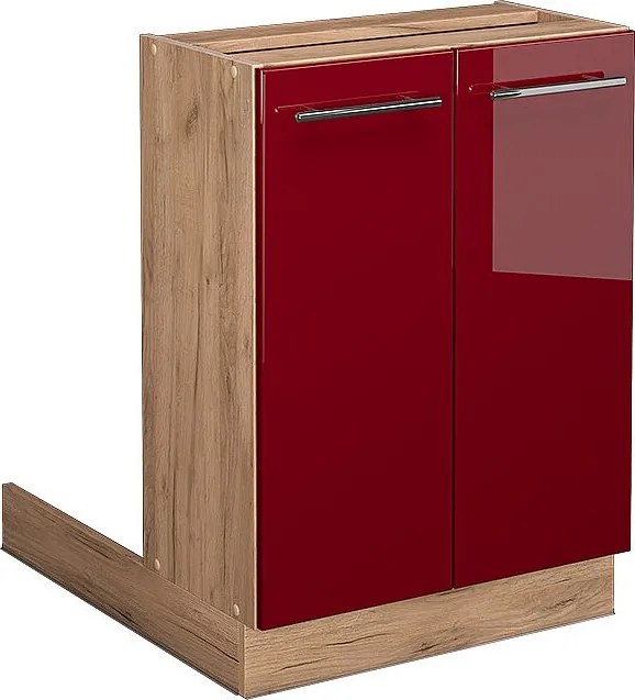 Wyspa kuchenna bordowa czerwień wysoki połysk 60x30x82 fame-line