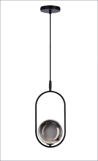 Czarna lampa wisząca z grafitowym kloszem - M083 W0-E15