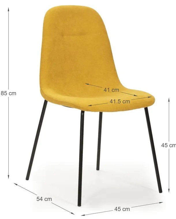 Żółte krzesła zestaw 4 szt. Renne – Marckeric