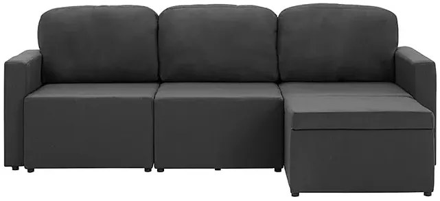 Rozkładana sofa modułowa ciemnoszara tkanina - Odi 4Q