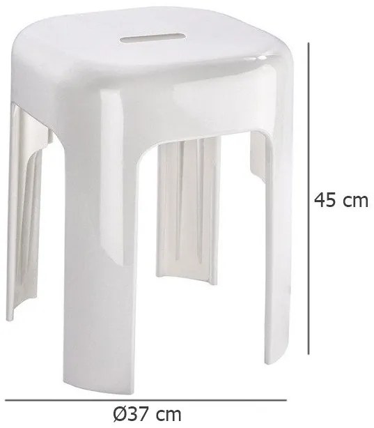 Stołek prysznicowy, taboret łazienkowy, plastikowy, ALASKA WENKO