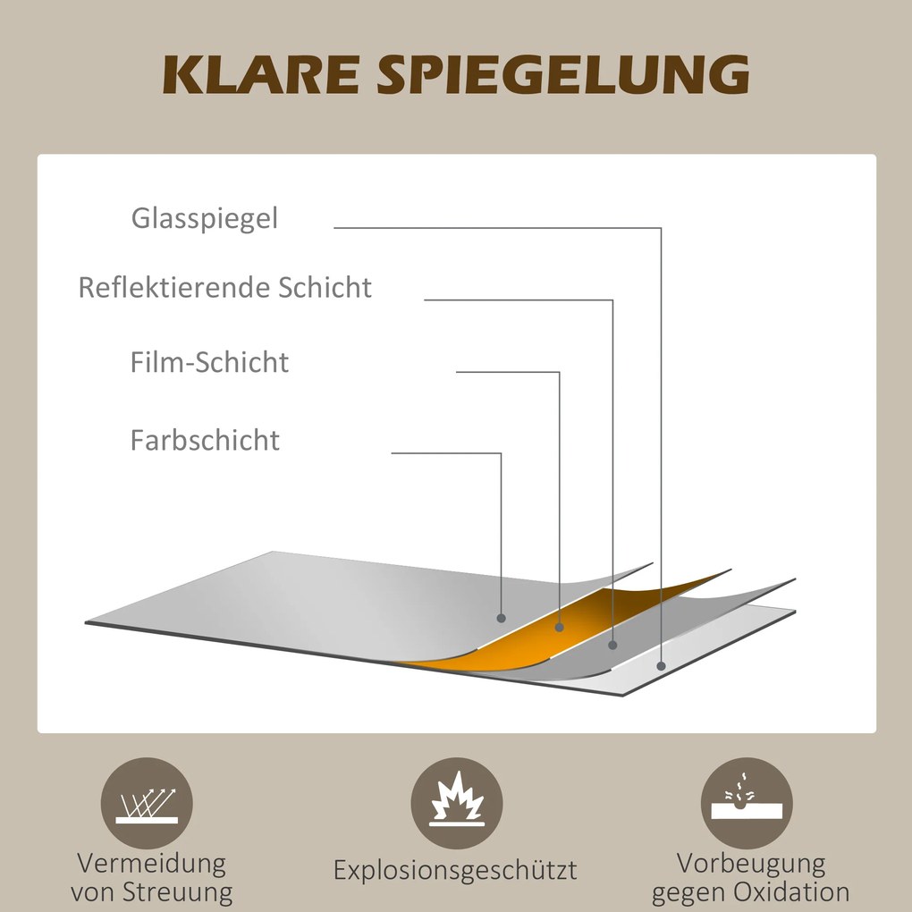 HOMCOM Lustro ścienny półokrągłe