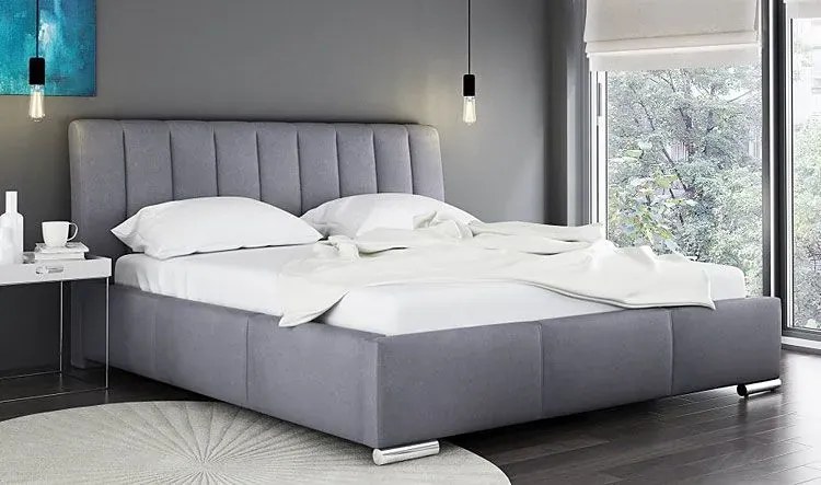 Nowoczesne łóżko z eleganckim zagłówkiem Fato 2X 140x200 - 44 kolory