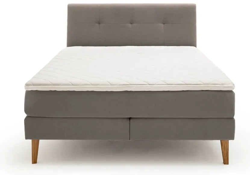 Jasnoszare łóżko boxspring 160x200 cm Stockholm – Meise Möbel