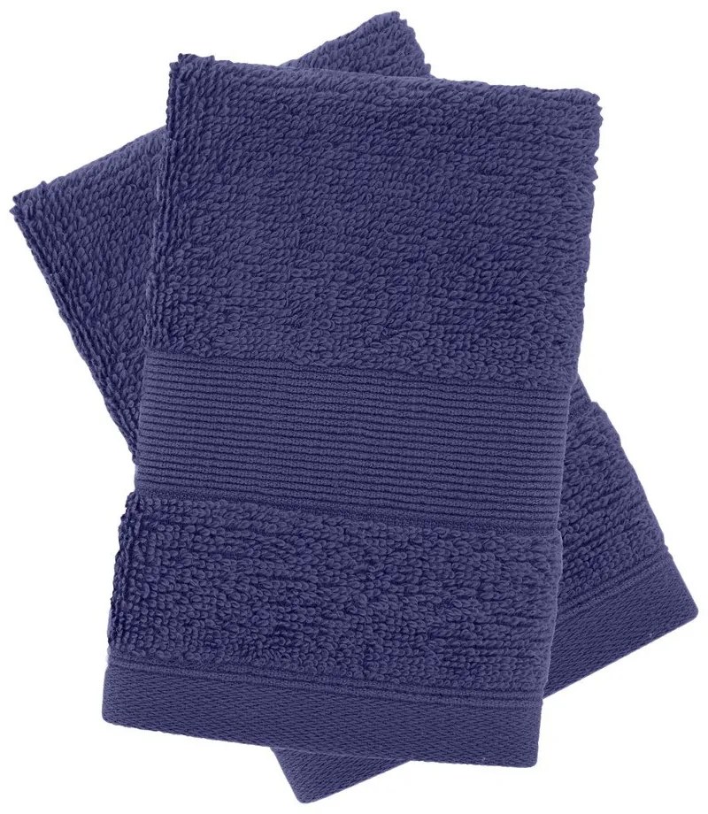 Ciemnoniebieskie bawełniane ręczniki frotte zestaw 2 szt. 30x30 cm Anti-Bacterial – Catherine Lansfield
