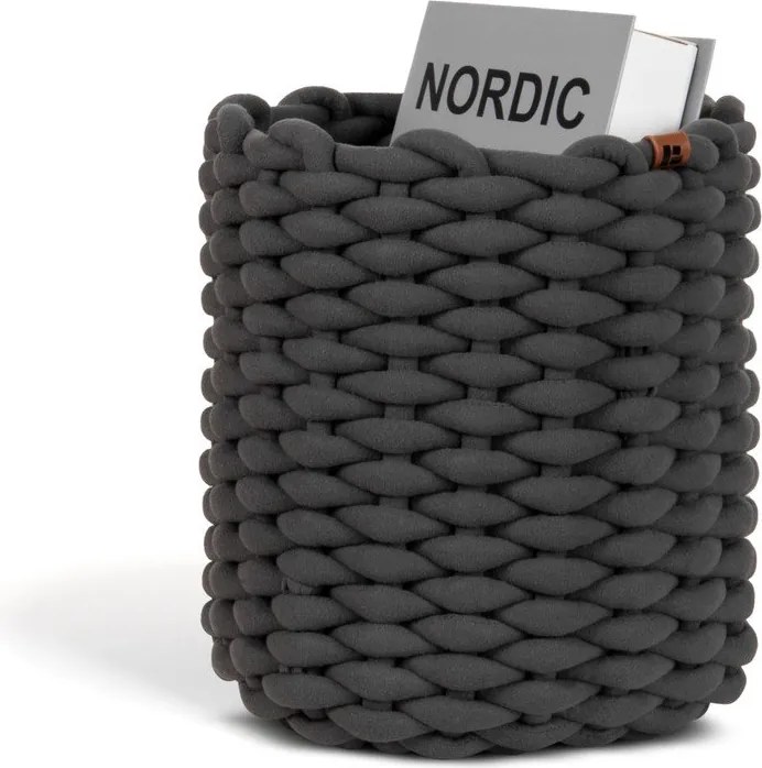 Tekstylny koszyk ø 25x25 cm Peach Skin Round M – Bigso