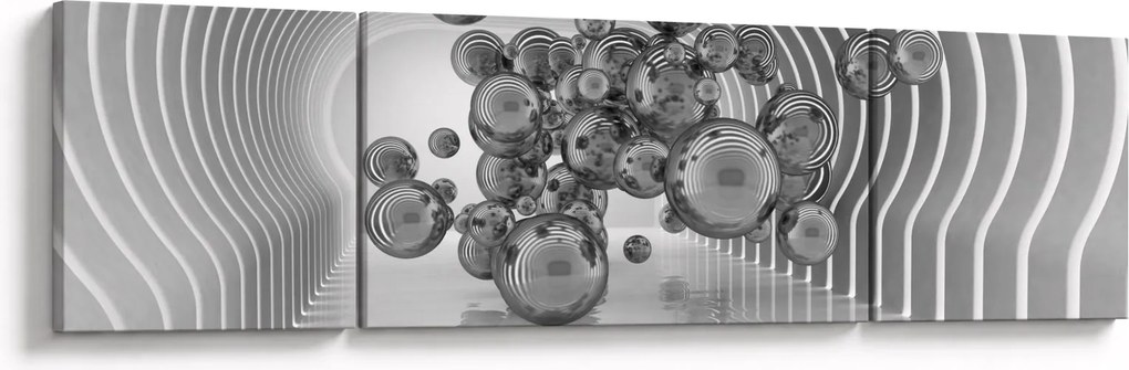 Obraz - Czarno-białe bąbelki (170x50 cm)