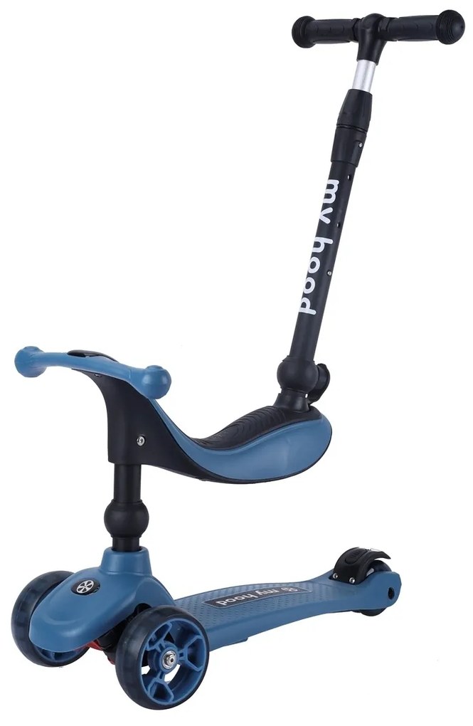 My Hood 505142 wielofunkcyjny rower dziecięcy Kick'n' Ride, niebieski