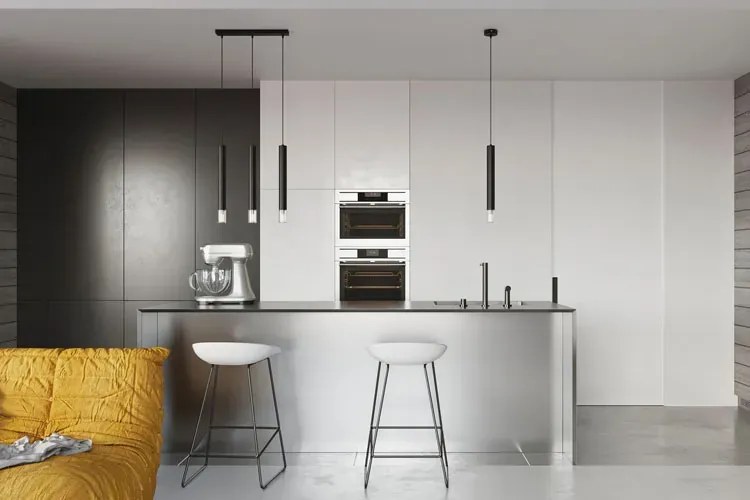 Czarna podwójna lampa wisząca tuba - 8X S160 S7-K08