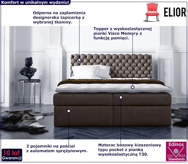 Łóżko kontynentalne 160x200 T6-K26