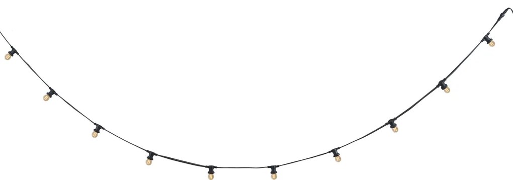 Łączone czarne oświetlenie girlandowe z wtyczką 6m z 10 żarówkami E27 IP44 - Lubber