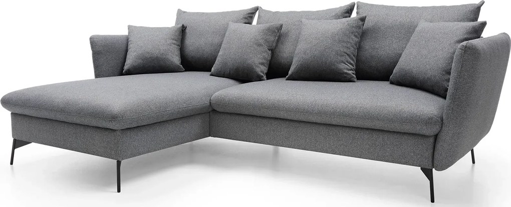 Grafitowa kanapa narożna z funkcją spania C8-D59