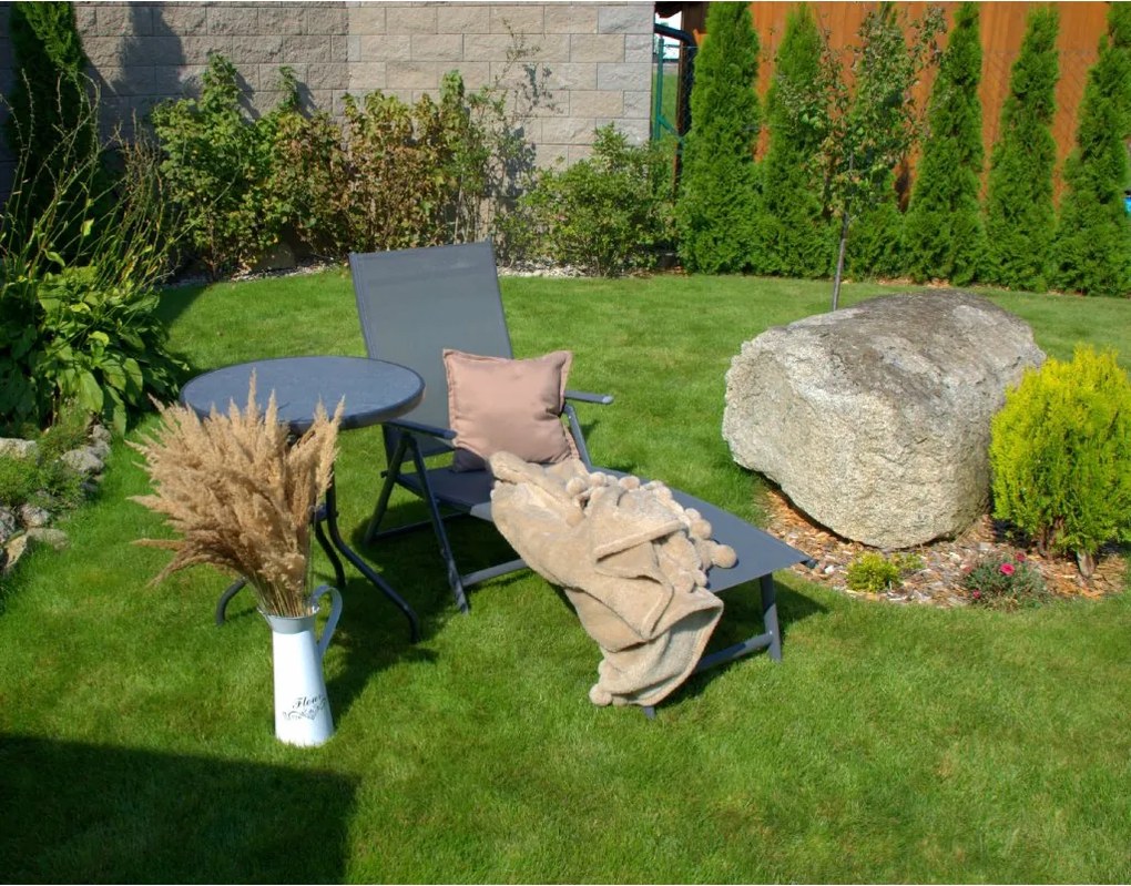 BALI - składany aluminiowy leżak ogrodowy - 2. gatunek (N437)