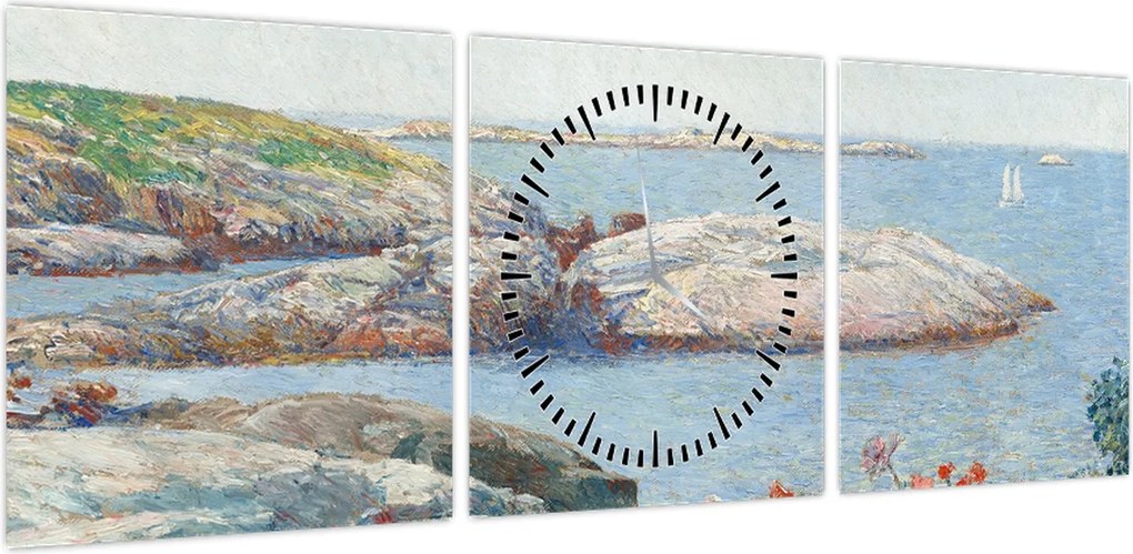 Obraz - Childe Hassam, Poppies,  Isles of Shoals, reprodukcje (z zegarem) (90x30 cm)