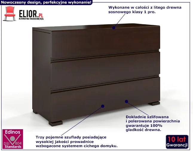 Komoda drewniana z szufladami Narcyx 2S - Palisander
