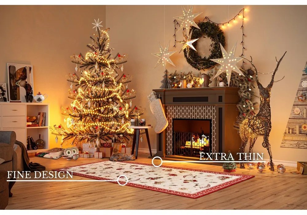 Czerwony chodnik z mieszanki bawełny ze świątecznym motywem 80x200 cm Toy's Delight Red Christmas – Villeroy&Boch