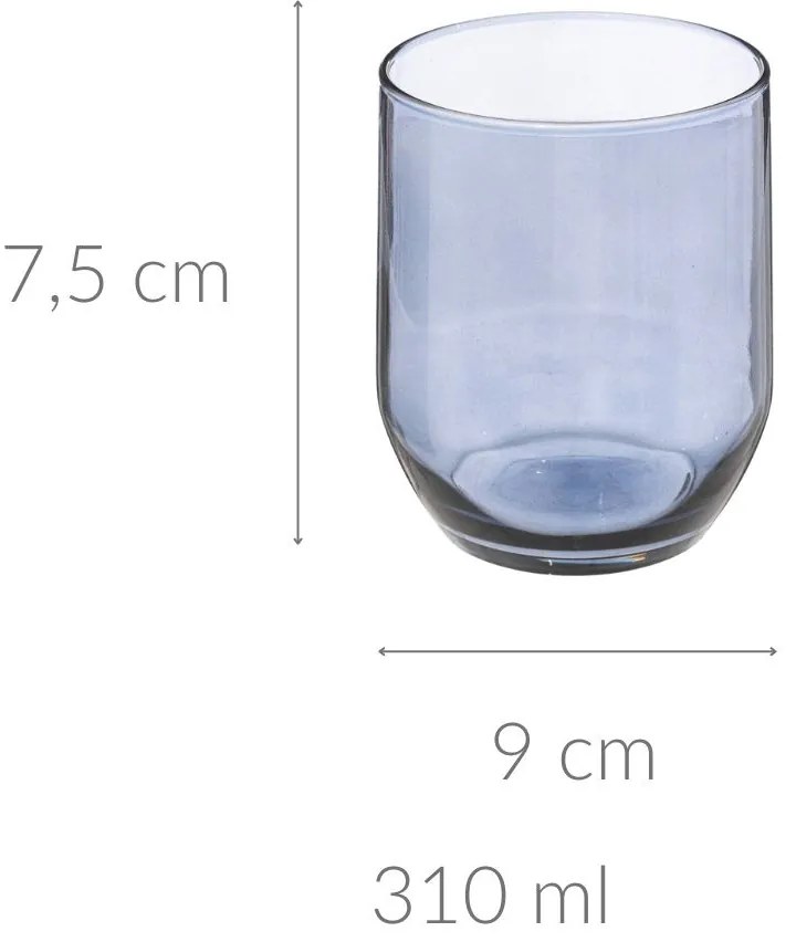 Szklanka z kolorowego szkła, niska, 310 ml