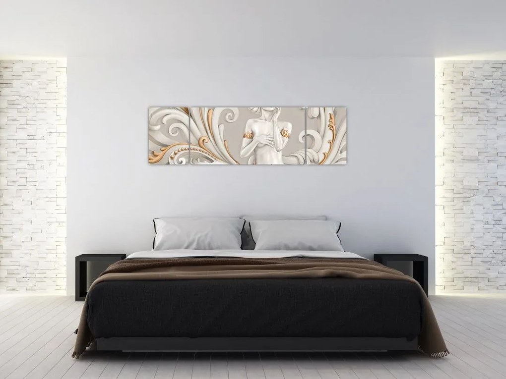 Obraz bogini na ozdobnym tle (170x50 cm)