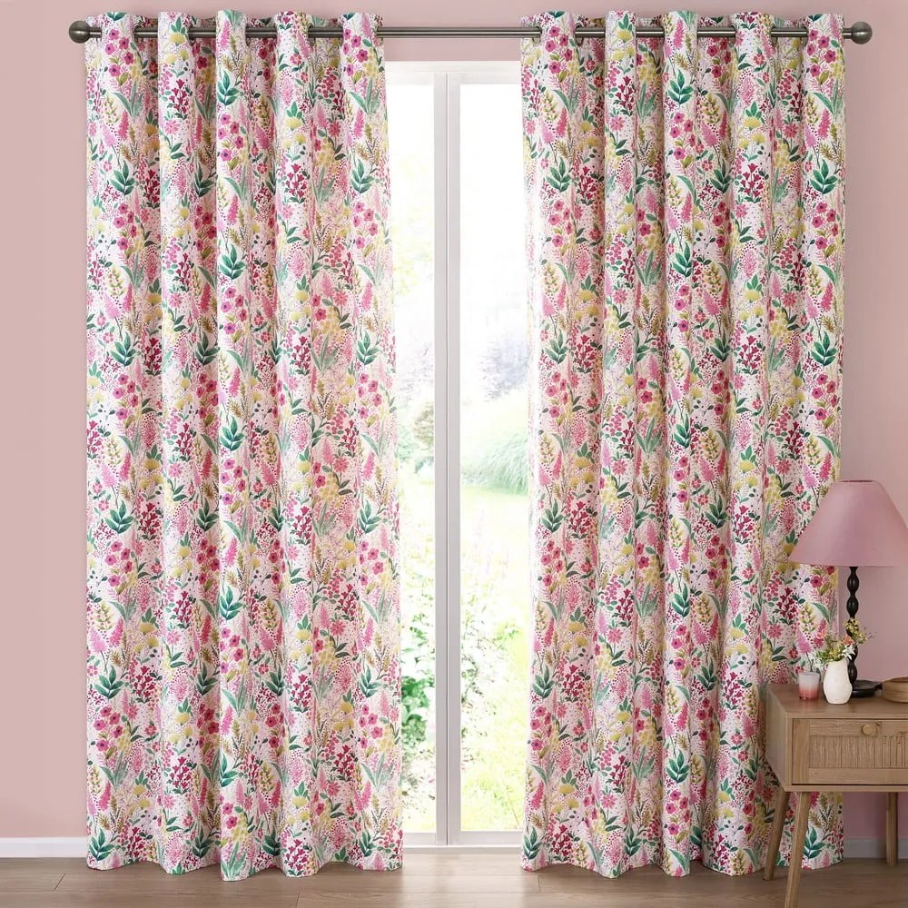Różowe zasłony zestaw 2 szt. 168x229 cm Tilly Floral – Catherine Lansfield