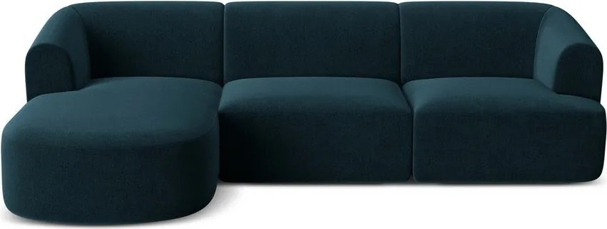 Morski aksamitny narożnik (lewostronny/z szezlongiem) Campi – Cosmopolitan Design