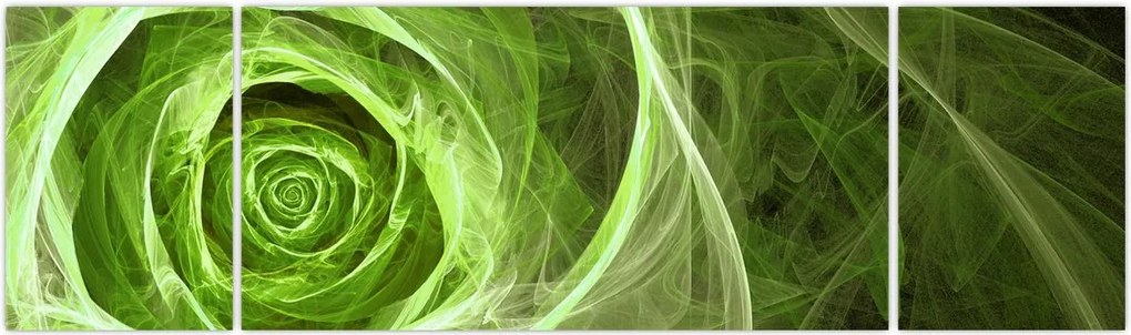 Obraz - Abstrakcyjny zielony róż (170x50 cm)