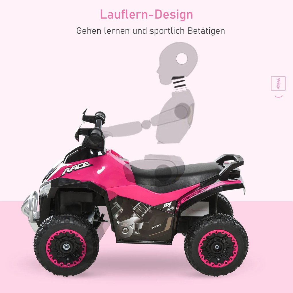 HOMCOM Jeździk dzieci pchacz samochód dziecięcy stopami odpychanie się światło muzyka różowy