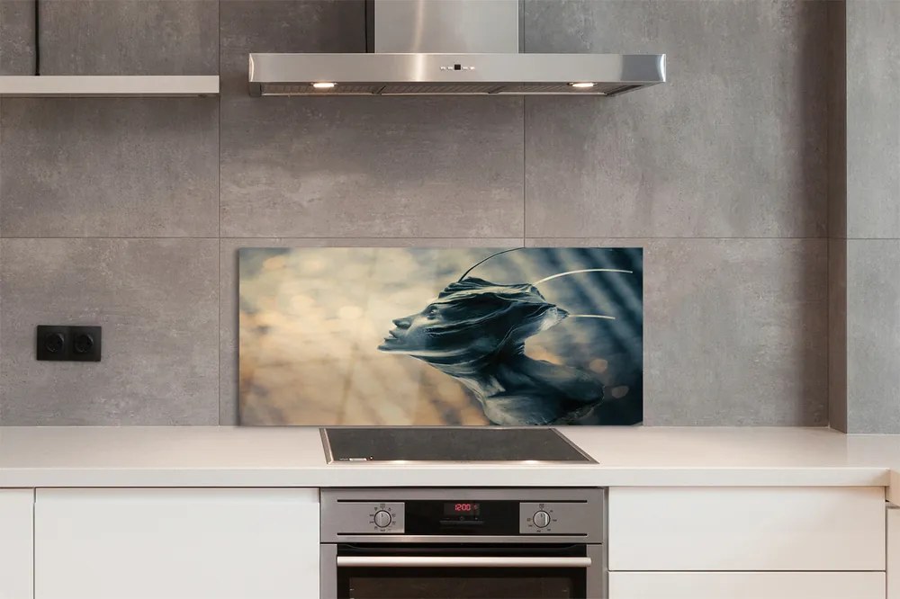 Szklany Panel Zarys Głowy Postaci