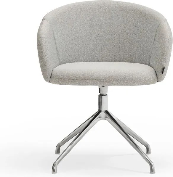 Jasnoszary tapicerowany fotel jadalniany z podłokietnikami Add – Teulat