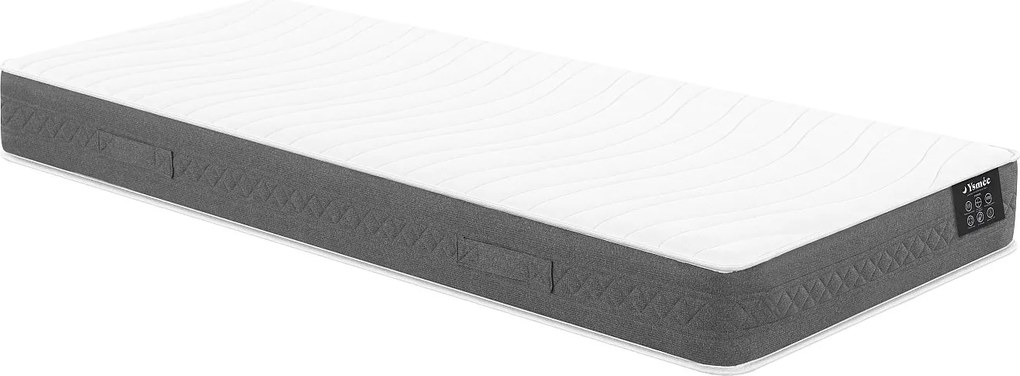 Zestaw 90 x 190 cm stelaż tapicerowany + materac sprężynowy kieszeniowy gr. 20 cm - ENOROS marki YSMÉE