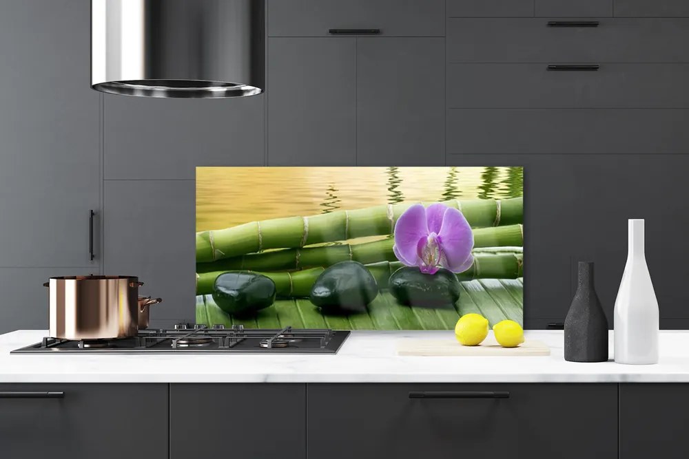 Panel Kuchenny Harmonijny Bambus I Kwiaty