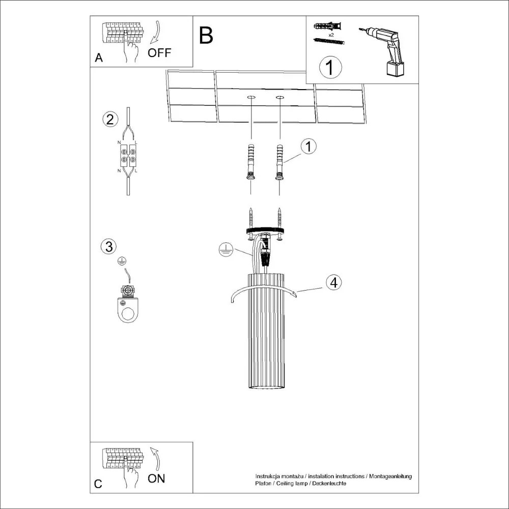 Ceglasta lampa sufitowa Gleam – Nice Lamps