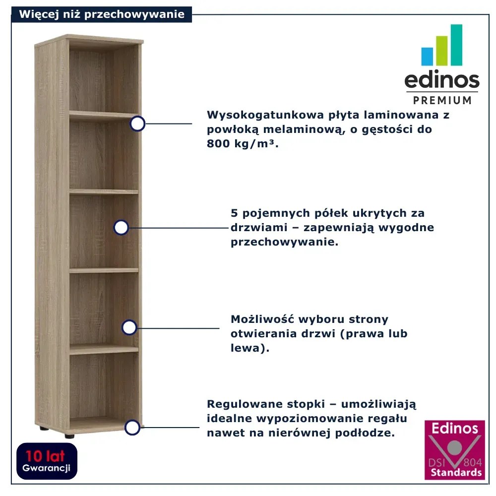 Regał zamykany dąb sonoma W1-A66